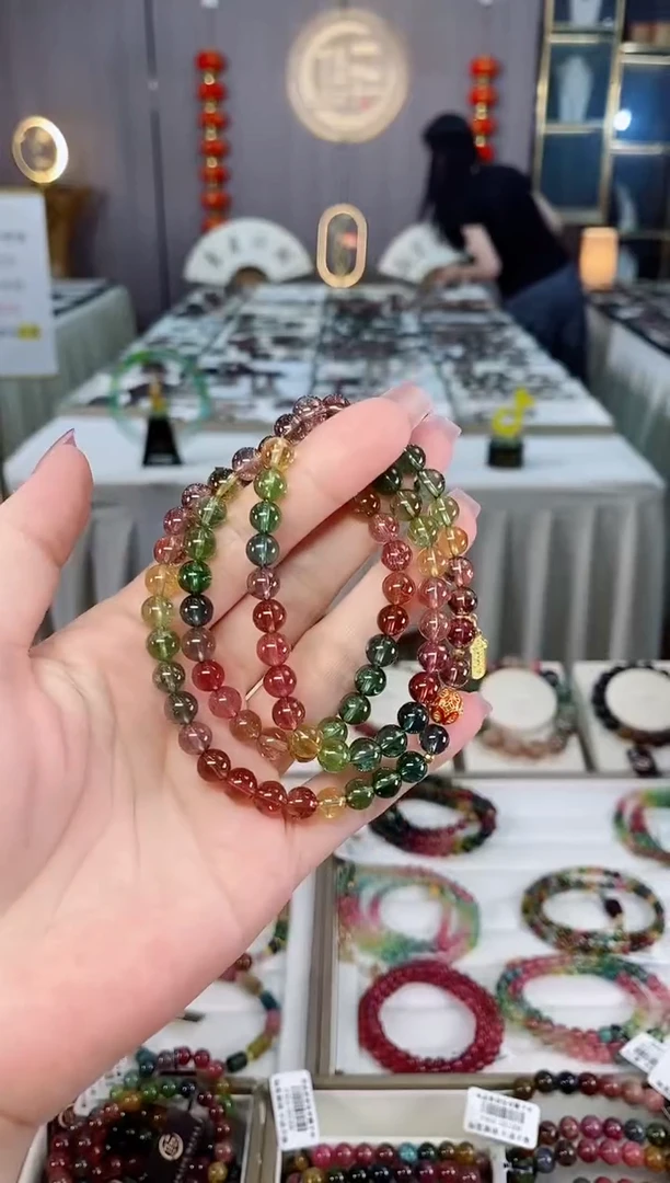 未镶嵌老矿碧玺三圈手串6mm+碧玺hon多样性发货一条