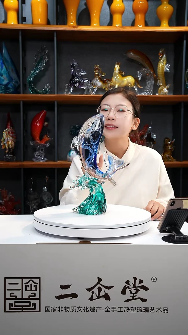 手工艺品琉璃鲸鱼小号