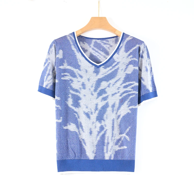 天山【100桑蚕丝】2025春夏新款女士休闲套头百搭针织衫-YTNL5559T