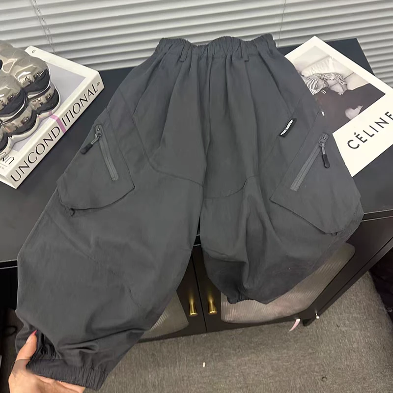 男童裤子2025新款秋季儿童工装裤男孩中大童休闲裤女童运动长裤潮