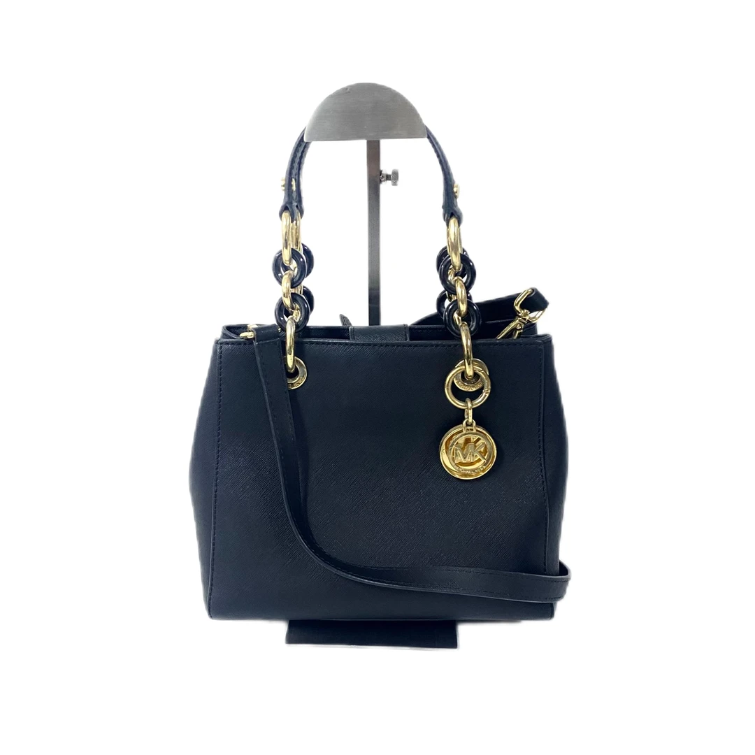 95新 MICHAEL KORS/迈克高仕 黑色全皮手提单肩斜挎包 Y-6126-A