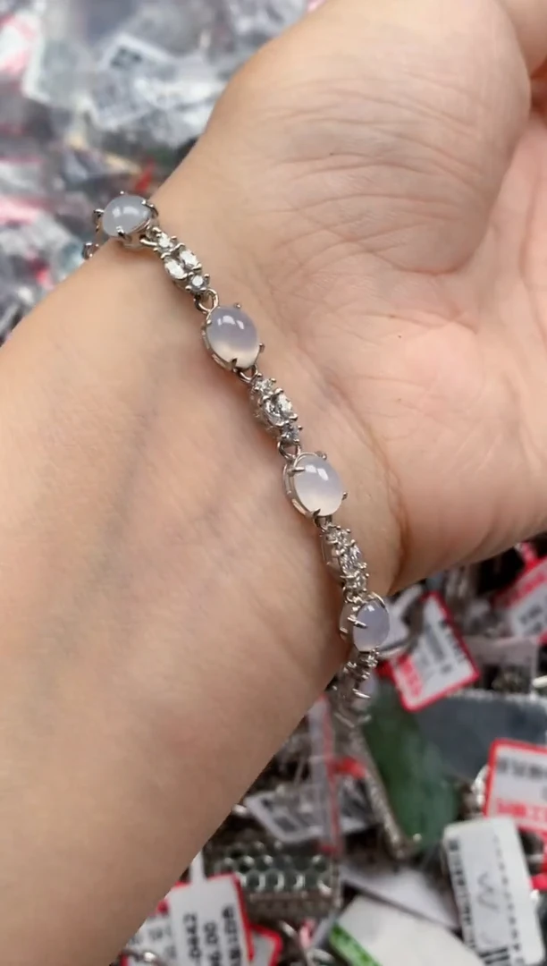 银S925镶嵌戒指翡翠天然A货缅甸翡翠