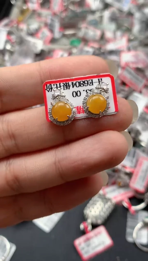 银S925镶嵌戒指翡翠天然A货缅甸翡翠