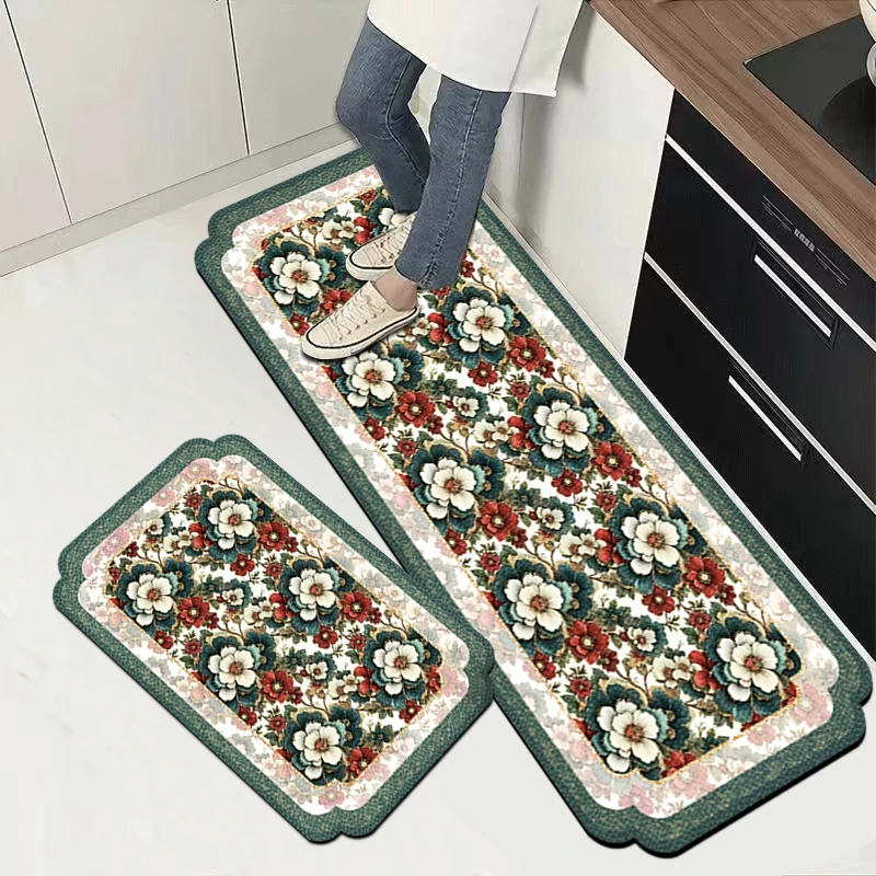 厨房专用地垫l防滑防油可擦免洗耐脏家用皮革防水pvc脚垫地毯