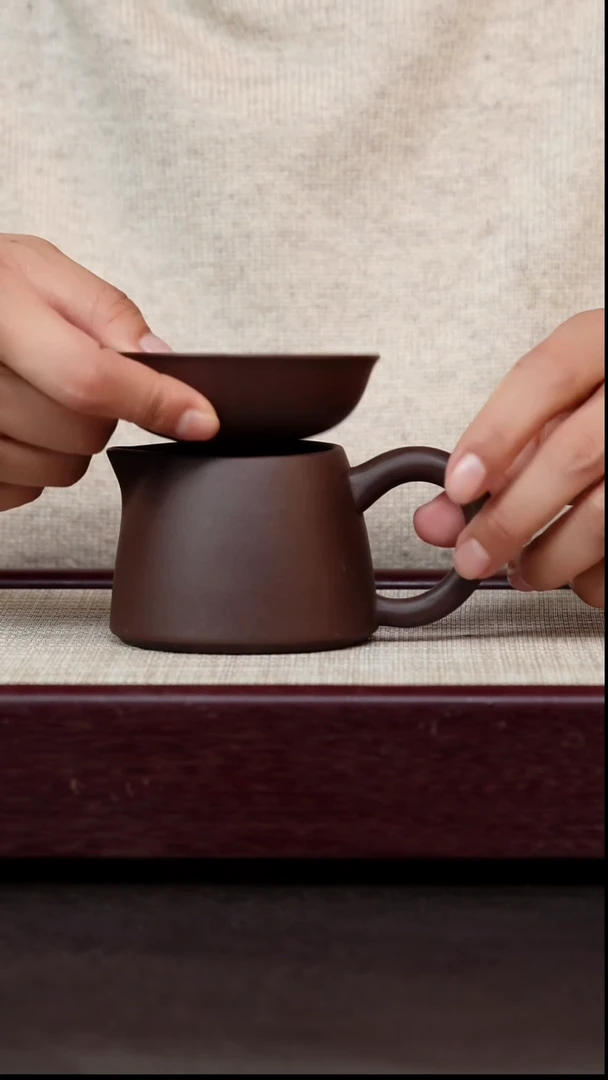 茶杯紫砂紫泥茶漏加公道