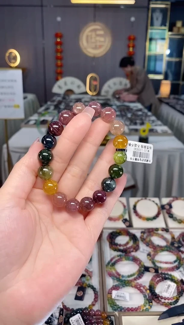 未镶嵌透体老矿碧玺单圈手串11mm+碧玺多样性发货一条hon