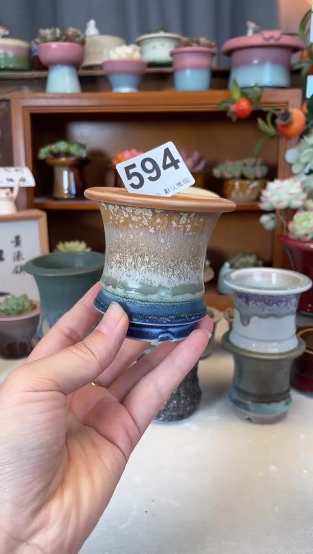 瓷片呵*微瑕594知木小芳花盆