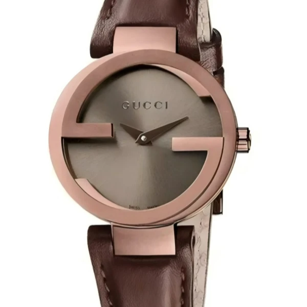 GUCCI古驰腕表 咖啡色表盘女款29mm 经典双G旭日纹表盘YA133504