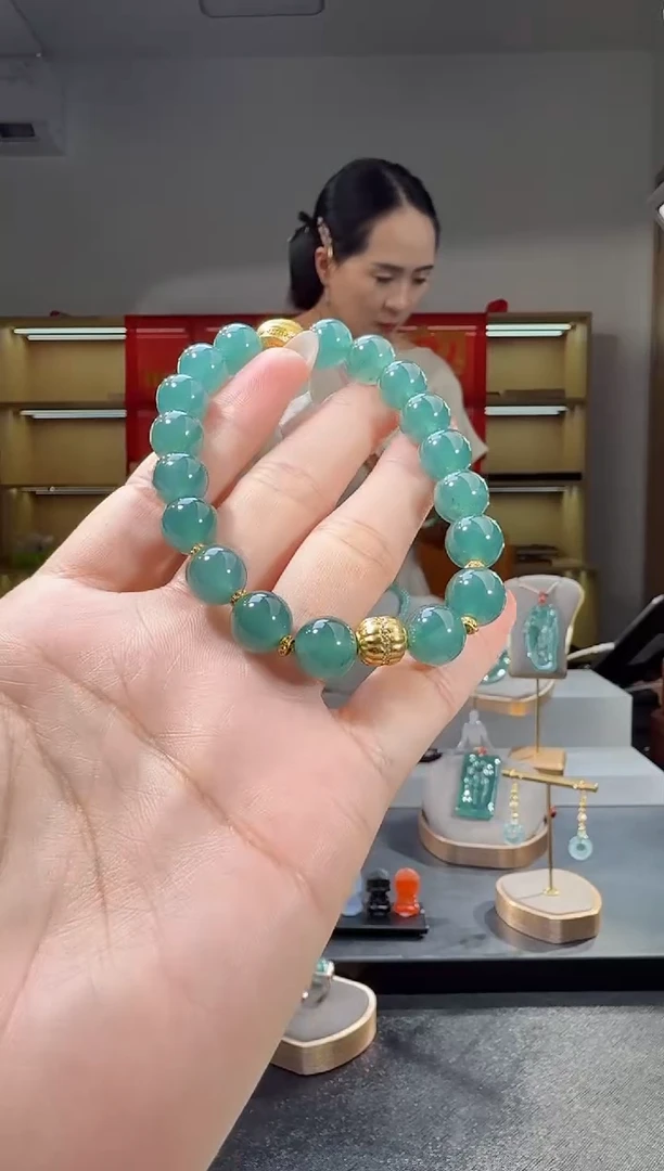 银S925镶嵌手串翡翠手串（多样性发其一）