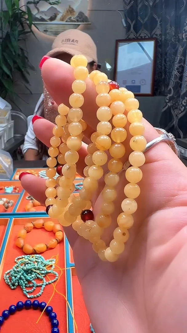 手链蜜蜡未镶嵌6+蜜蜡俄料圆珠单圈 微暇 多样性拍一发一