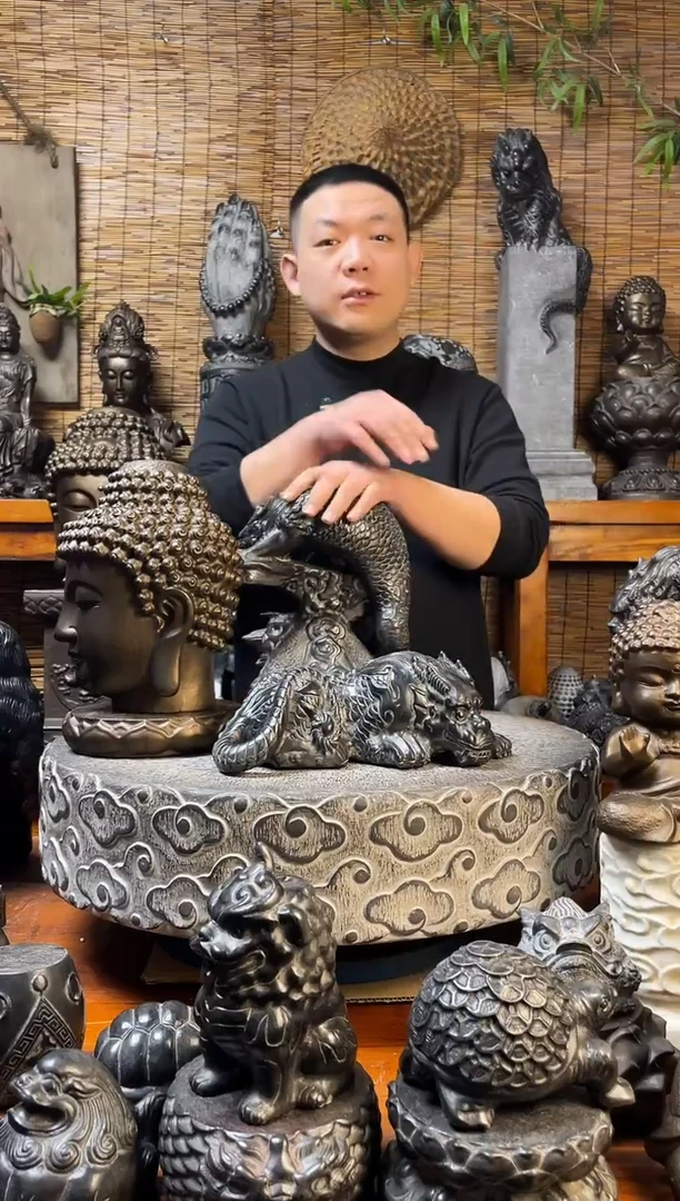 石材天然青石雕刻20趴吸水兽