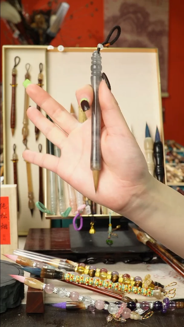 孤品高货毛笔链接 清水试笔 蘸墨不退