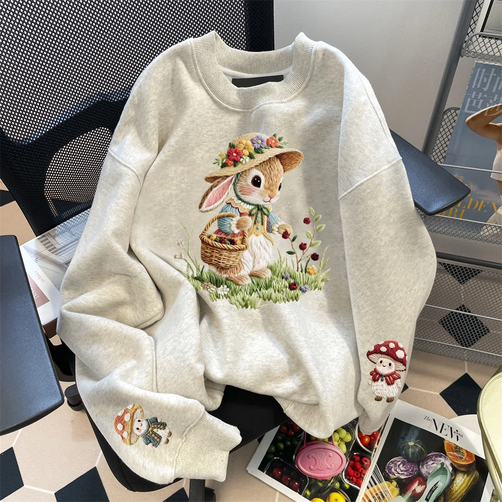 重磅480克卫衣美式仿绣花ins舒适青春潮流痞帅通勤日常高街情侣款