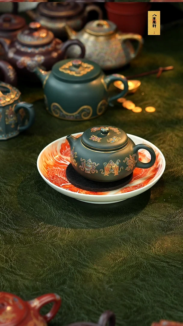 茶壶紫砂大***白珏窑限量款 八吉祥