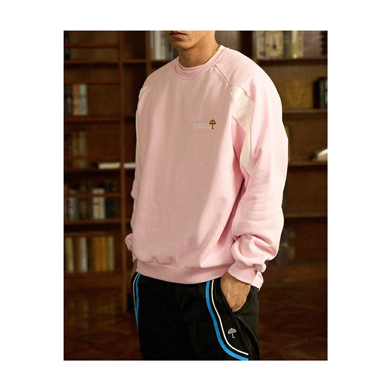 【法国】HELAS 25SP MELROSE CREWNECK 粉色拼接套头卫衣