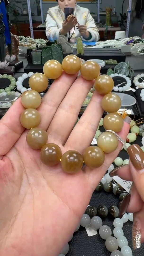 未镶嵌手串和田玉新疆且末金山黄金糖卡16