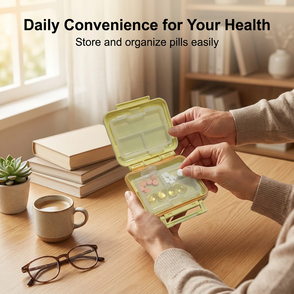 【到手3只】六格PP新料 便携式药盒 遮光药丸盒 维生素盒子