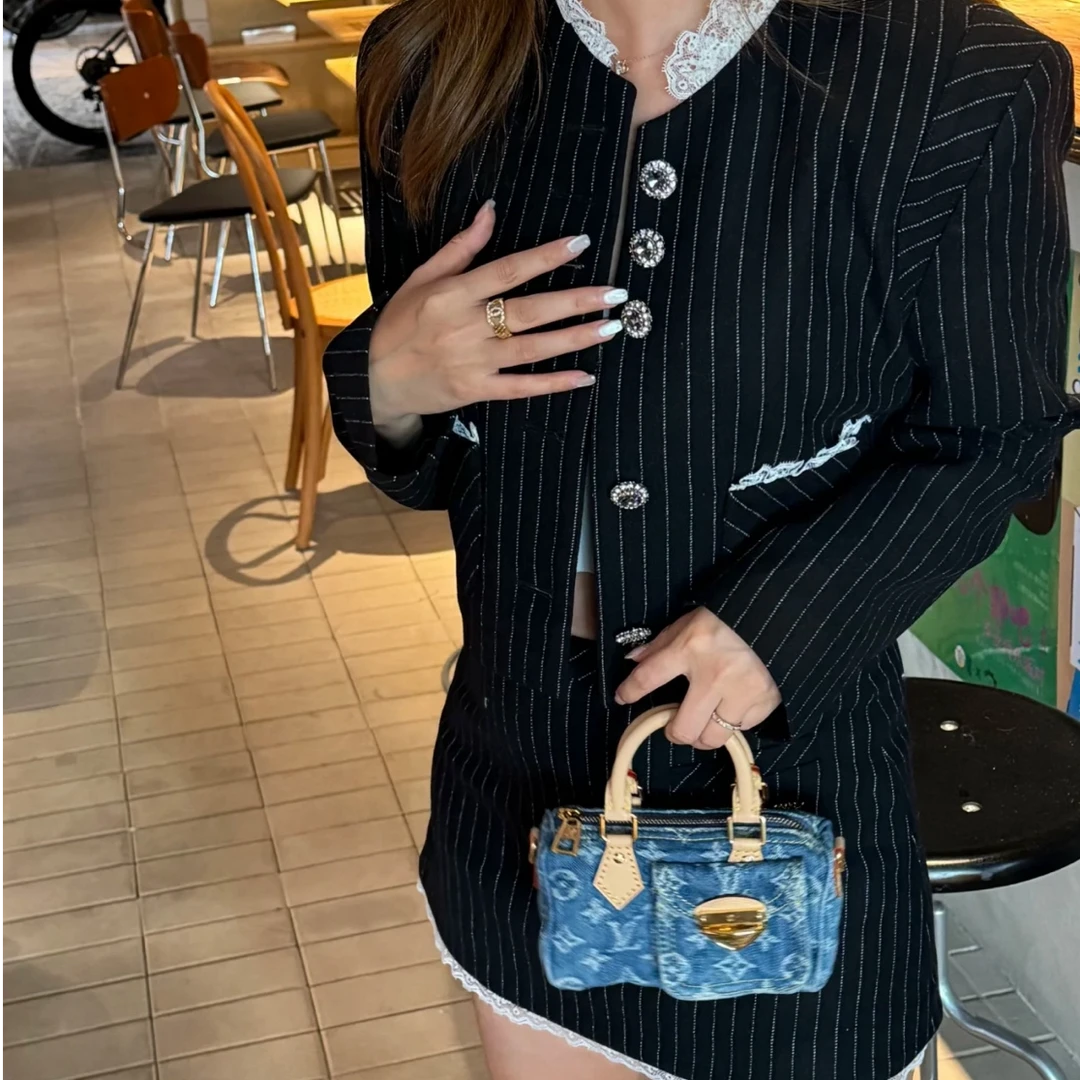未使用 LouisVuitton/路易威登  展会外场！牛仔丹宁speedy nano包