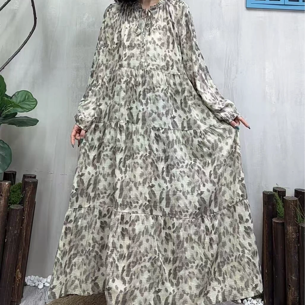 10780新款夏季优雅减龄宽松碎花连衣裙QZ