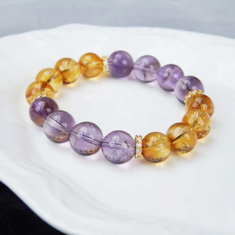 【紫韵金辉】紫水晶+黄水晶 颜色微差