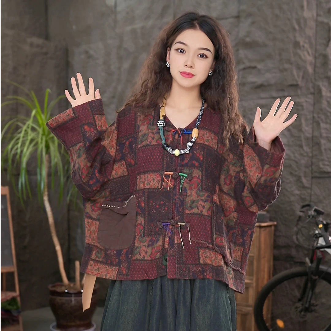 LL宽松外套早秋新款百搭复古女装显瘦文艺风外套