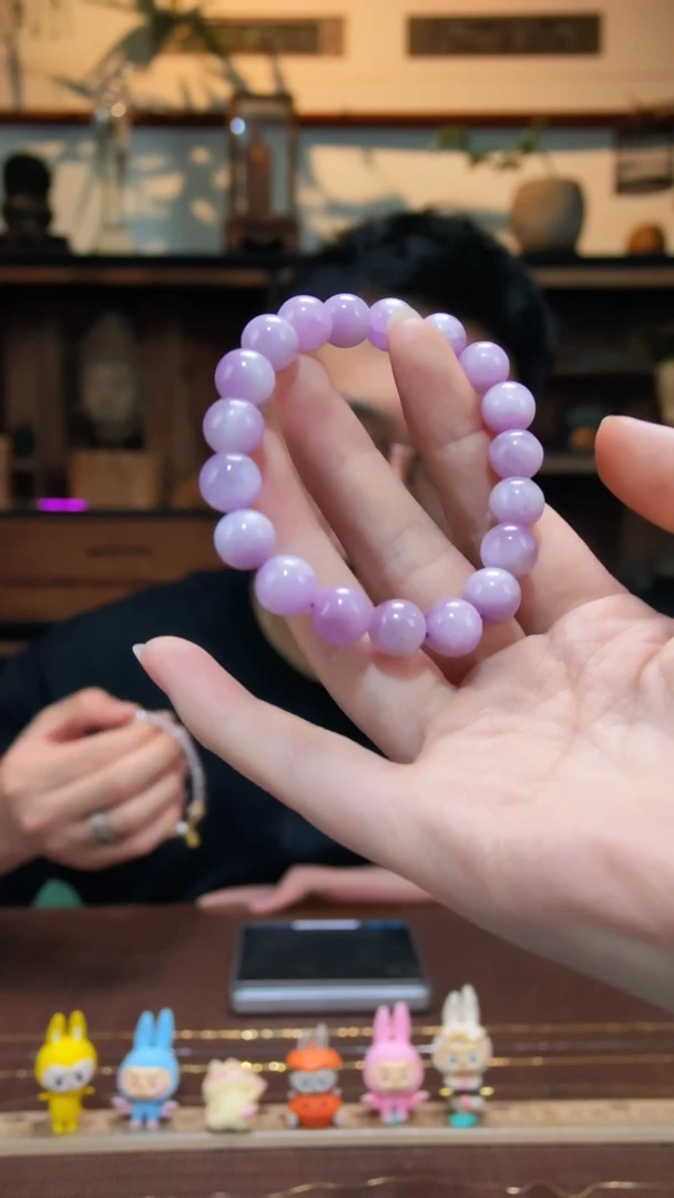 手串锂辉石未镶嵌紫锂辉圆珠手串YX10*