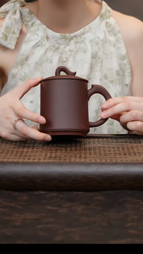 茶杯紫砂紫泥清心暇