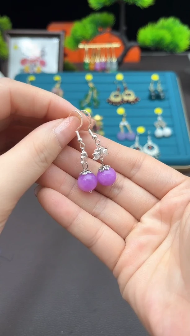 【闪购商品】玛瑙/玉髓耳钉银S925镶嵌401000