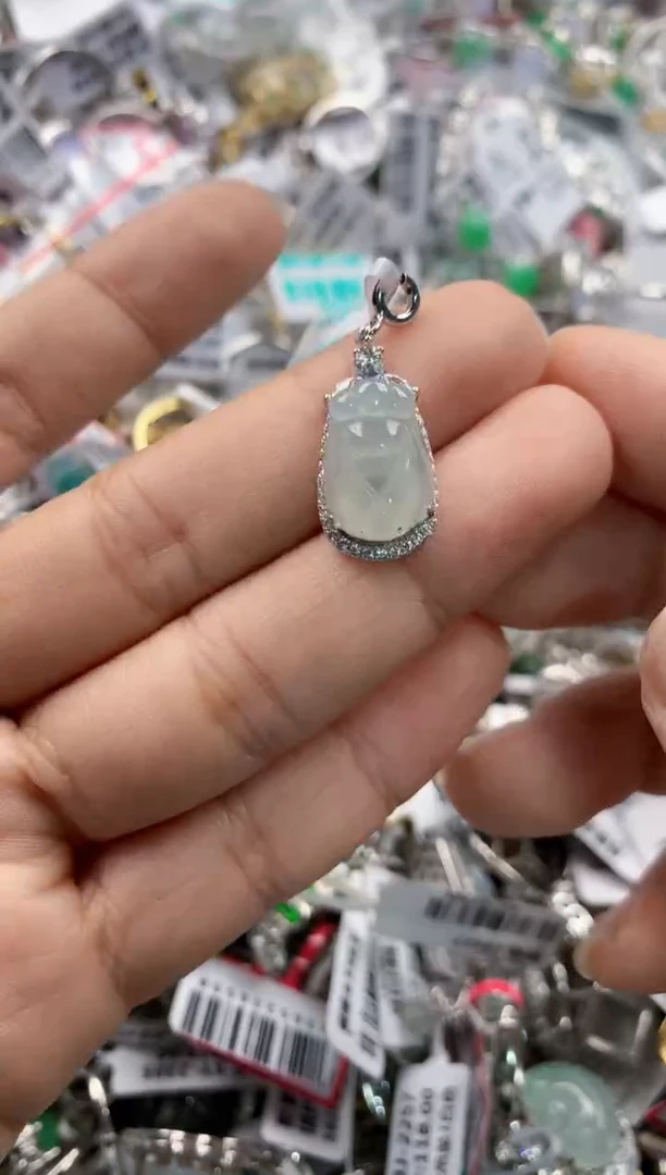 银S925镶嵌戒指翡翠222     6