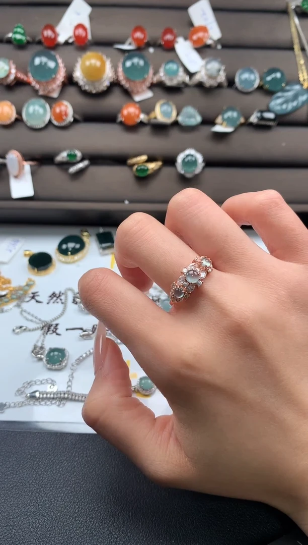 【闪购商品】翡翠戒指银S925镶嵌3123123