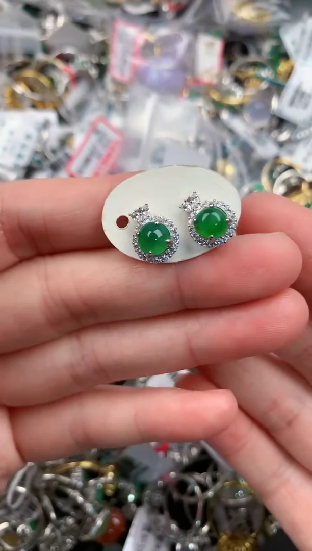 银S925镶嵌戒指翡翠111--4