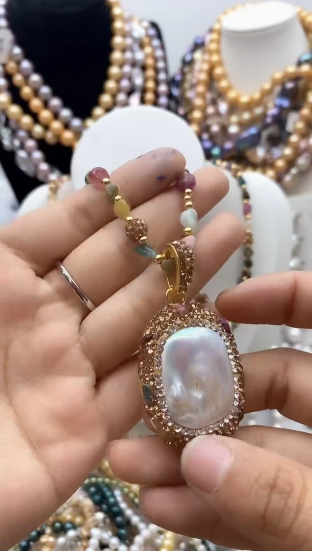 【闪购商品】淡水珍珠颈饰钛钢98