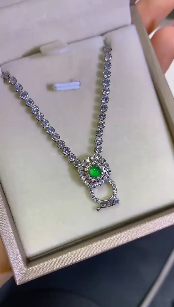 翡翠银S925镶嵌颈饰2团购随机发货不挑选