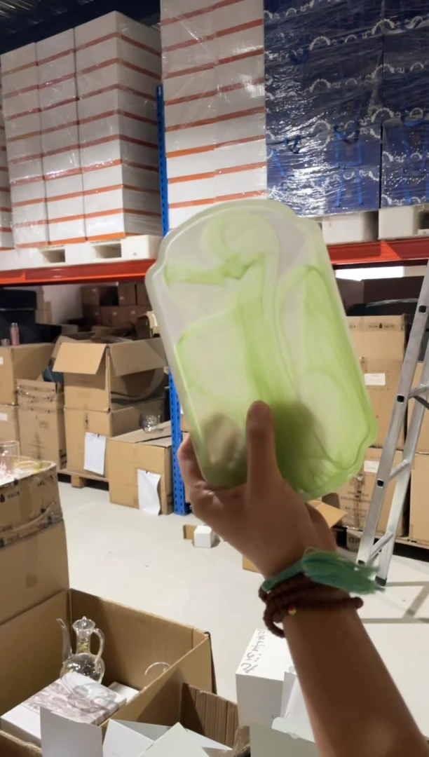 琉璃茶盘绿色长方