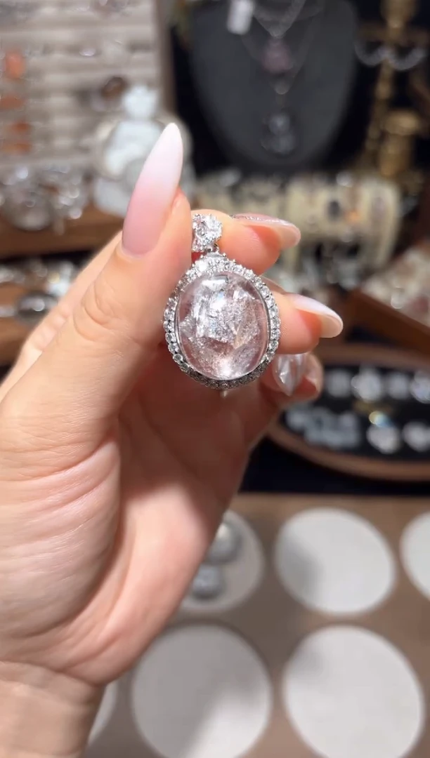 银S925镶嵌手链水晶H*₀晶中晶