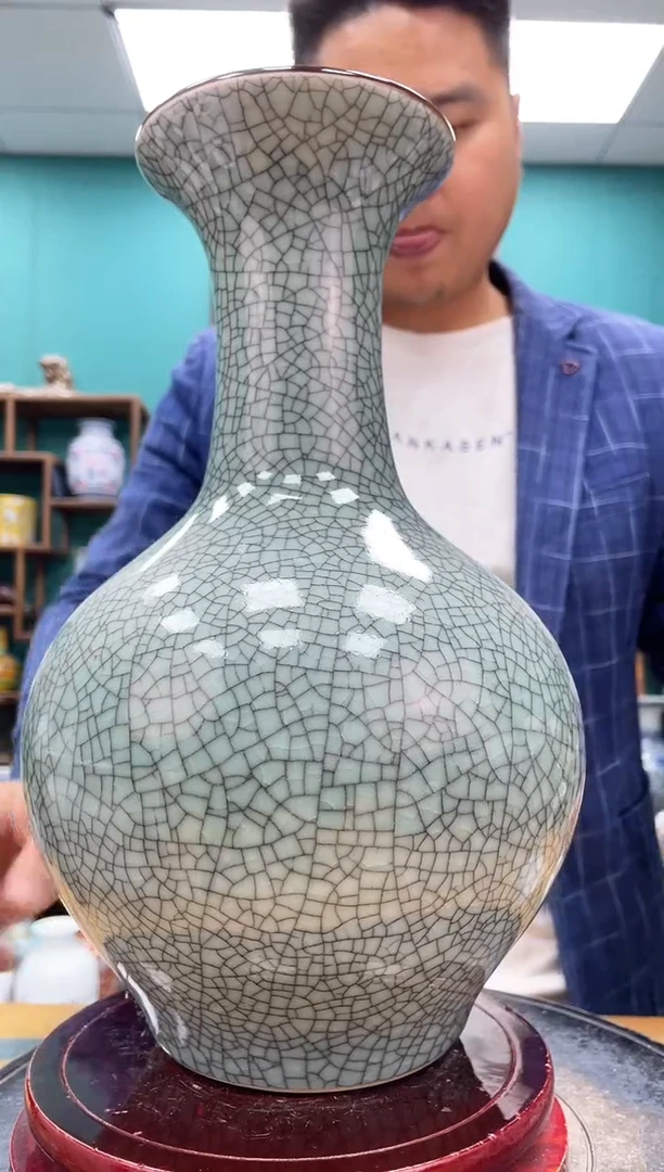 摆件开片赏瓶陶瓷摆件