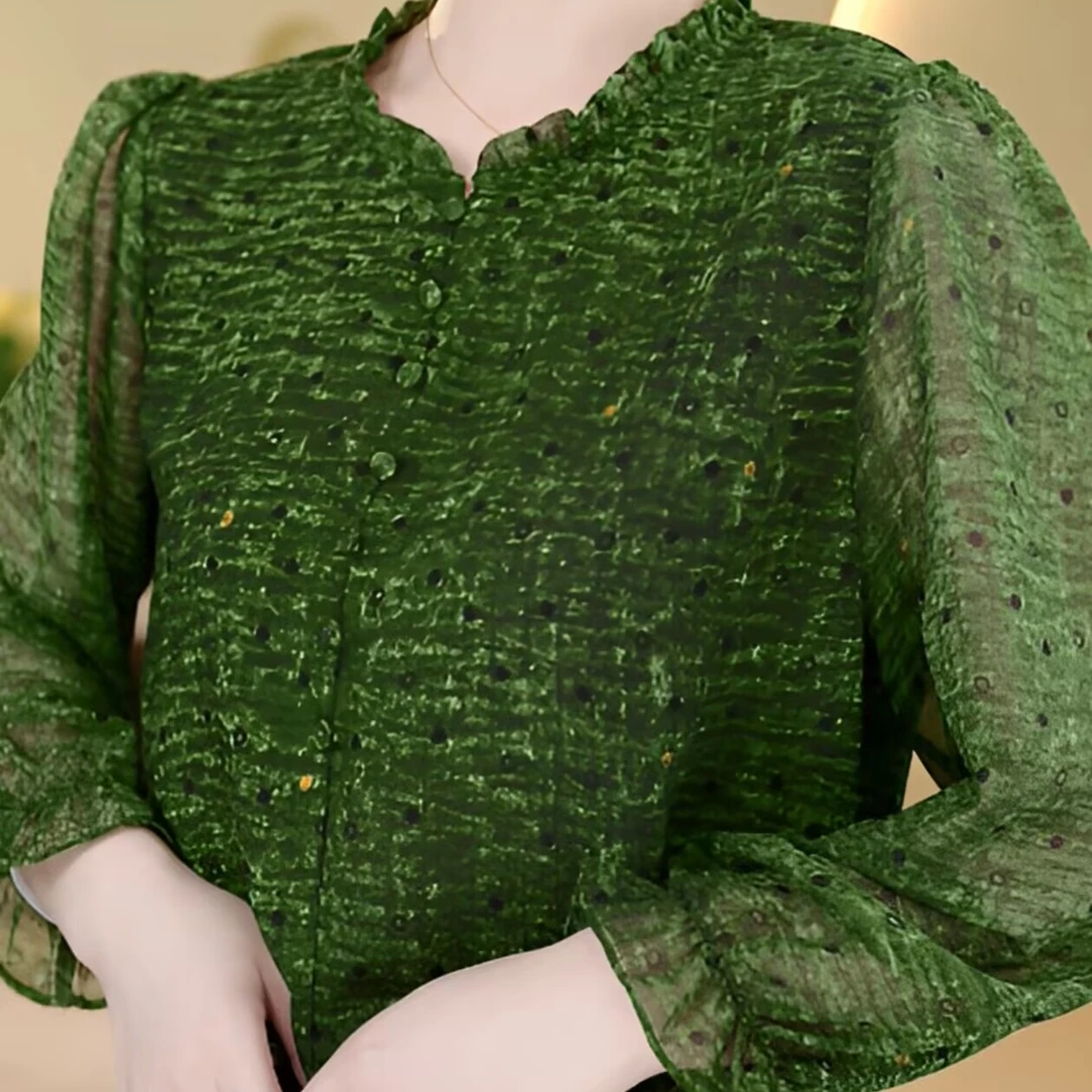 春夏防晒薄款冰丝雪纺衬衫2025新款大码胖mm遮肚显瘦洋气减龄小衫