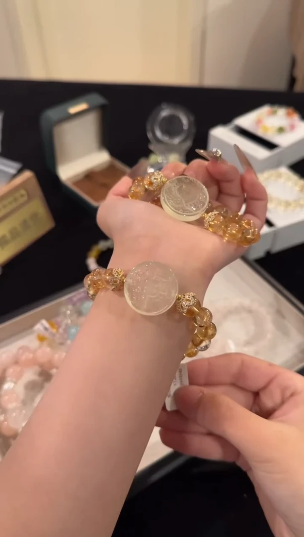 水晶手链合金黄塔晶X1284