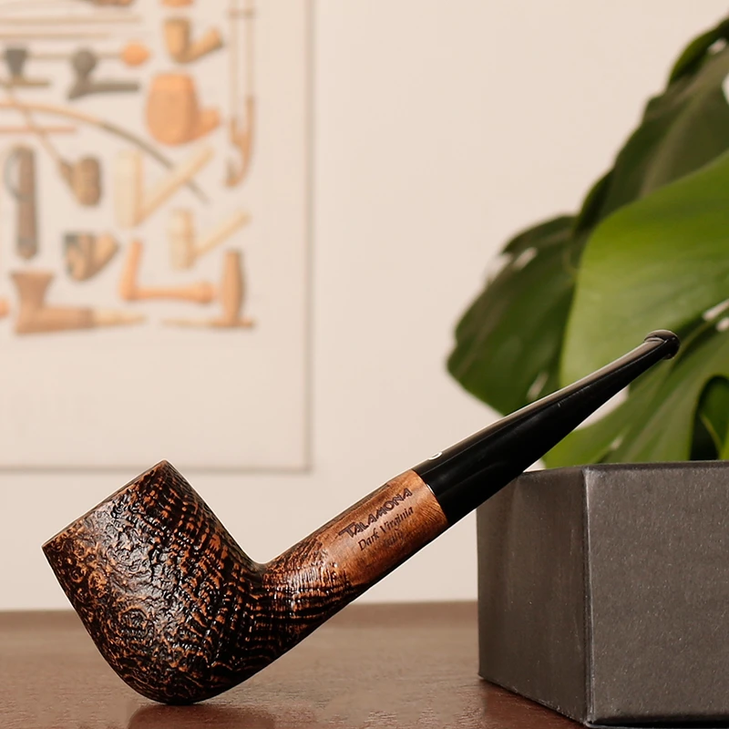 新手 意大利塔拉莫纳  深咖色撞球直斗 收尖嘴 3毫米 石楠木烟斗