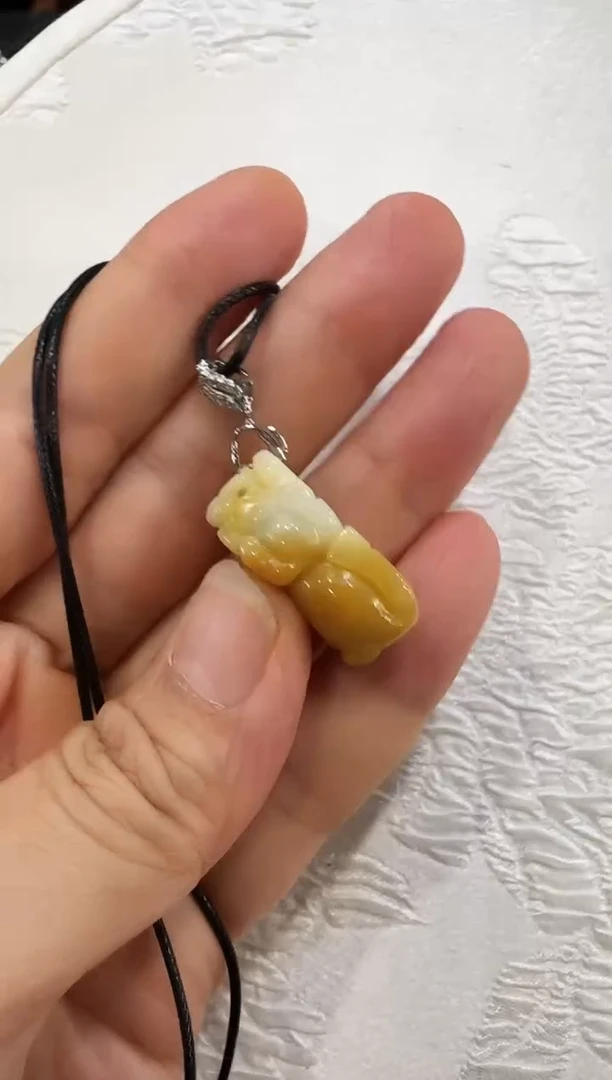 翡翠未镶嵌颈饰国风