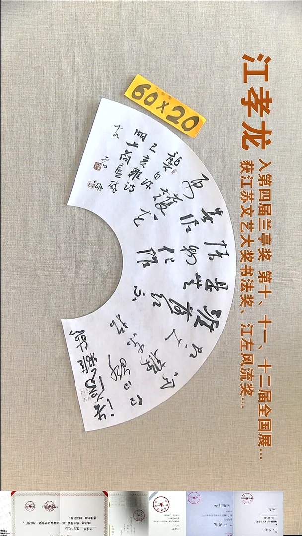 书法江孝龙书法扇面福利60*20浩荡离愁