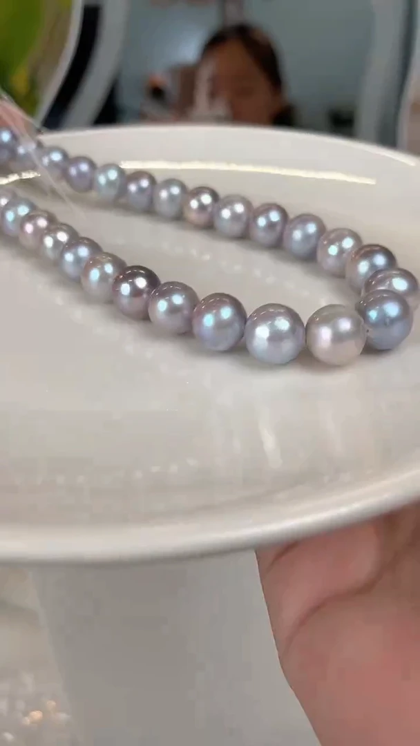 项链未镶嵌淡水珍珠（无）9-10mm灰色系项链  590