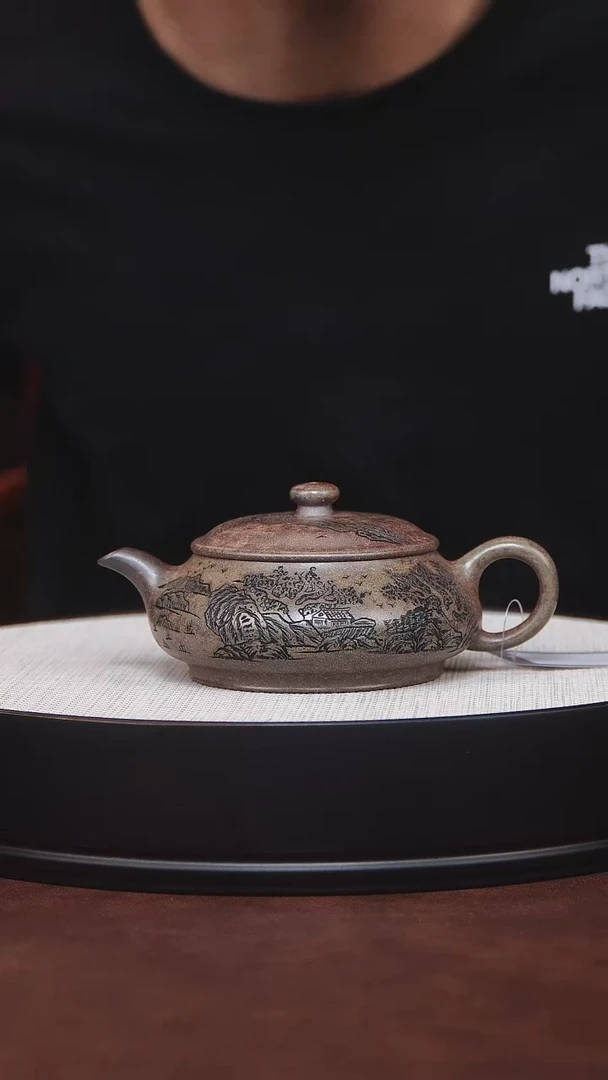 茶杯紫砂宜兴紫砂 虎皮金砂 明炉