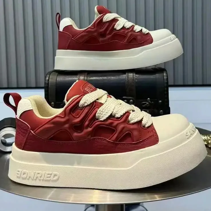 2025年秋季新款男鞋时尚百搭低帮运动鞋厚底增高丑萌大头鞋男