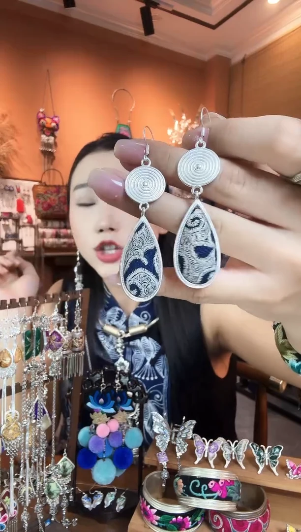 刺绣纯手工民族风耳环