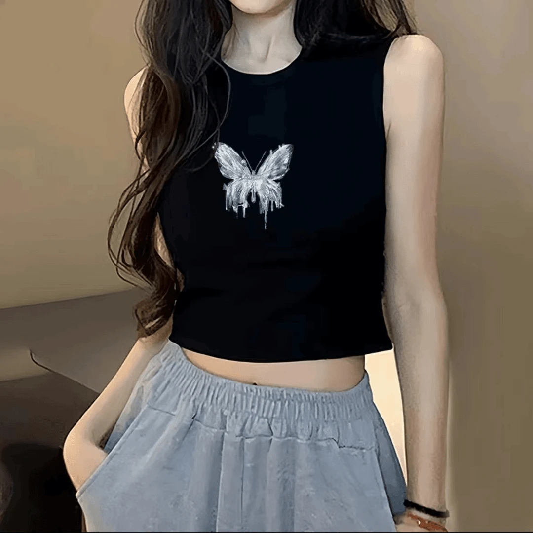 2025纯棉美式吊带背心女新款夏季外穿内搭纯棉T恤甜辣短款小上衣