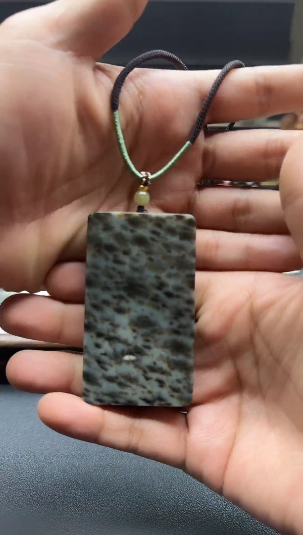 颈饰未镶嵌和田玉若羌水草意境平安卡47无事牌