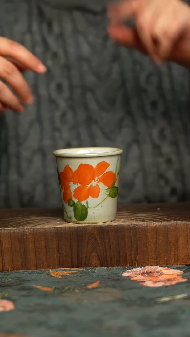 杯釉下彩手工手绘同款陶器