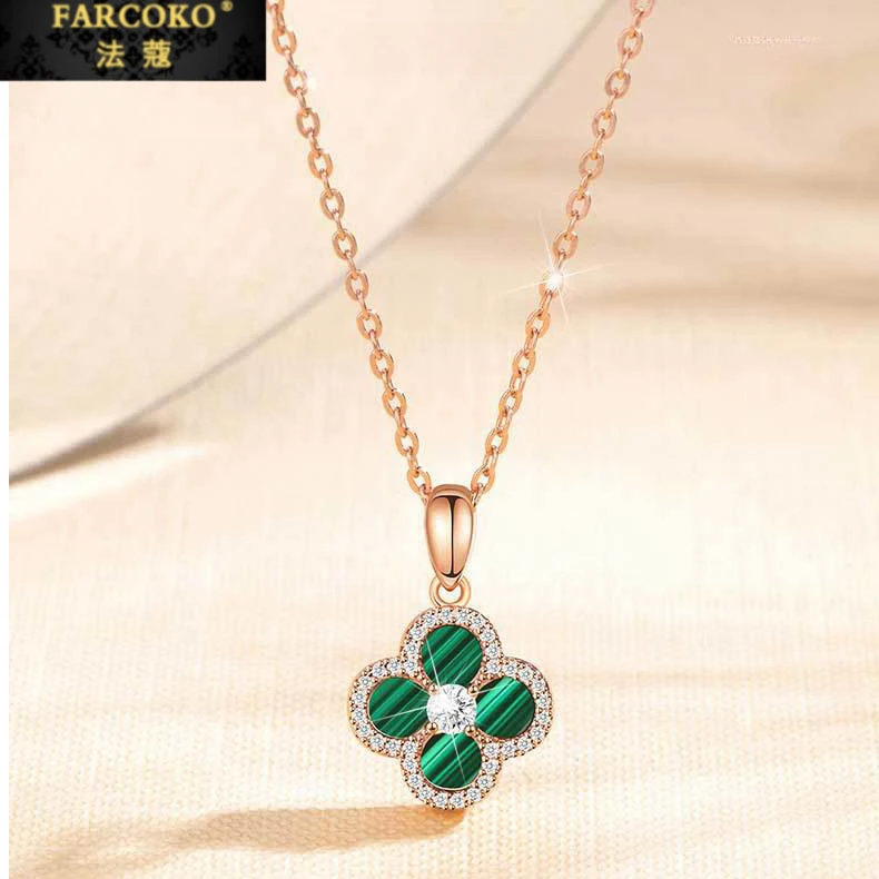 FARCOKO/法蔻 吊坠925银 幸运四叶草项链简约百搭七夕礼物送女生