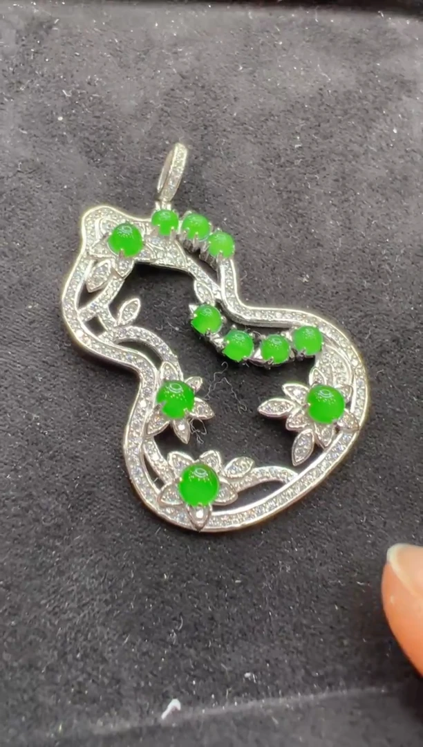 吊坠(不含链)银S925镶嵌翡翠多样性团购发一件